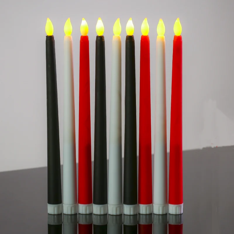 4pcFlamelessPointedCandleLightLongChristmasLEDCandleBattery