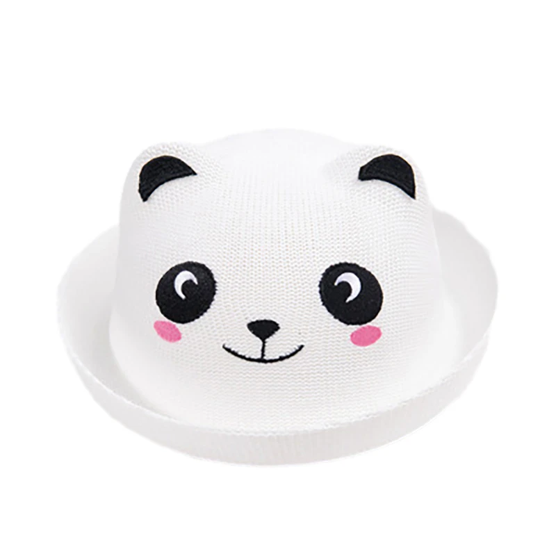 Summer Baby Straw Hat for Girls Boys Cartoon Animal Bucket Hat Breathable Sun Hats