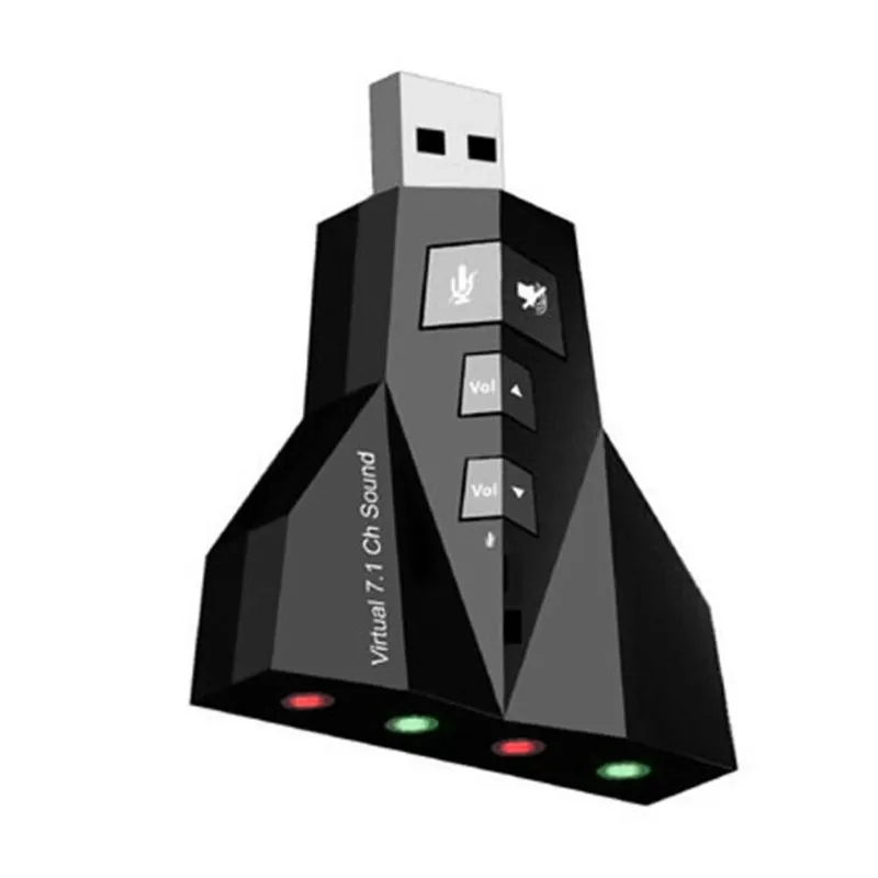 비행기 모양의 USB 가상 7.1 채널 사운드 카드 외부 컴퓨터 드라이버 오디오 어댑터 사용하기 쉽습니다.