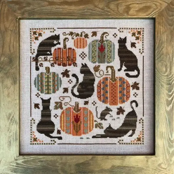 

Cats in Pumpkins 37-37 embroidery kits, cross stitch kits,cotton frabric DIY homefun embroidery Shop6