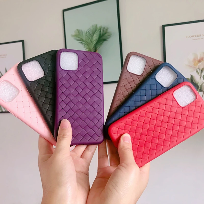 Premium Weave Leather and Silicone Phone Case Cover
