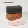 Autumn and Winter Solid Color Teddy Plush Bag Large Capacity  Storage Bag Travel Convenient Plush Bag Simple Makeup Bag 2