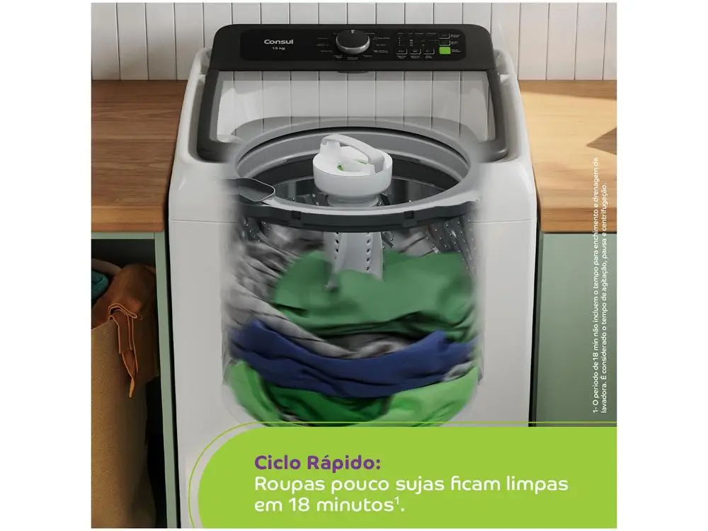 Lavadora de Roupas Consul 13kg Cesto Inox 12 Programas de Lavagem Branca CWN13AB - 220V 4