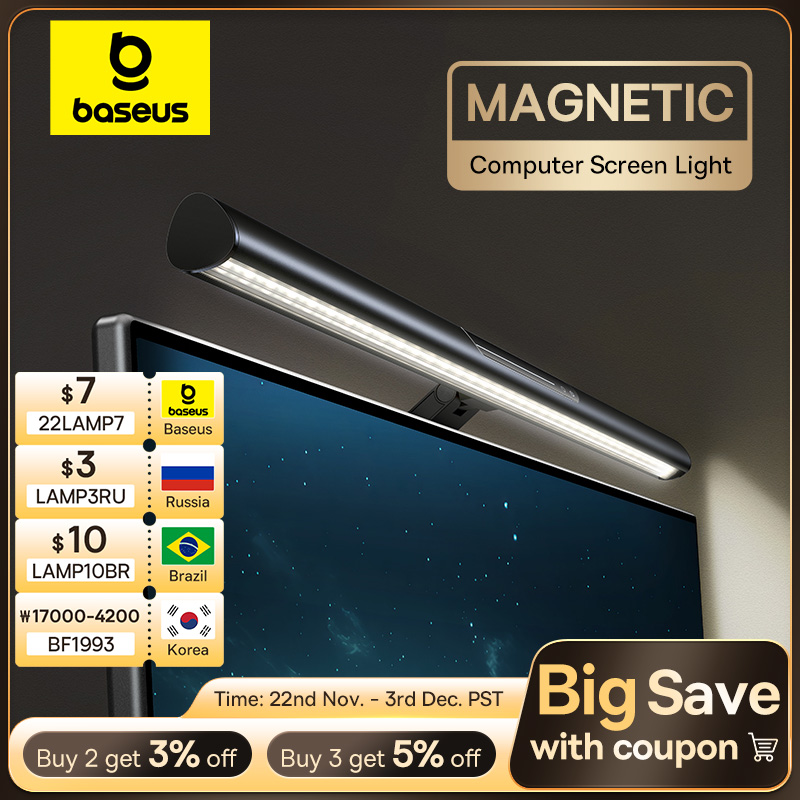 ãNew SaleãBaseus Magnetic Computer Screen Light Desk Lamp Laptop Hanging USB Light Table Lamp LED Monitor Light Reading Light