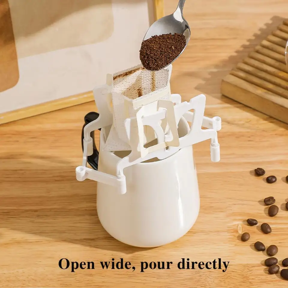 Foldable Hanging Coffee Drip Bag Stand - Portable Filter Holder For Travel, Camping, Office