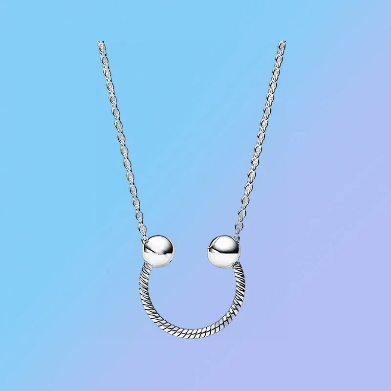 

New Products Launched In Autumn 2023 925 Silver Necklace Moments U-Shaped Charm Pendant Women's Necklace Manufacturer Wholesale