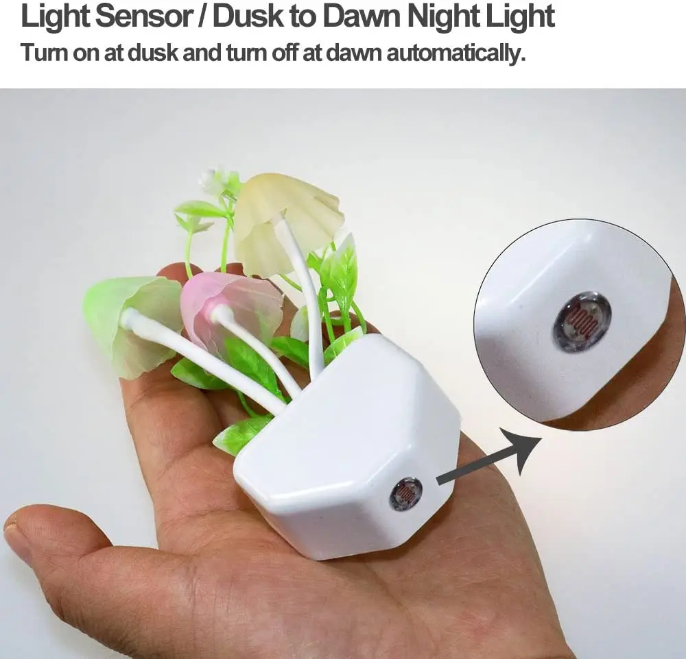 LED Sensor Night Light Mushroom Silicone Nightlights for Adults Kids US/EU Plug 110V/220V 1PC led night light night light led night lamp