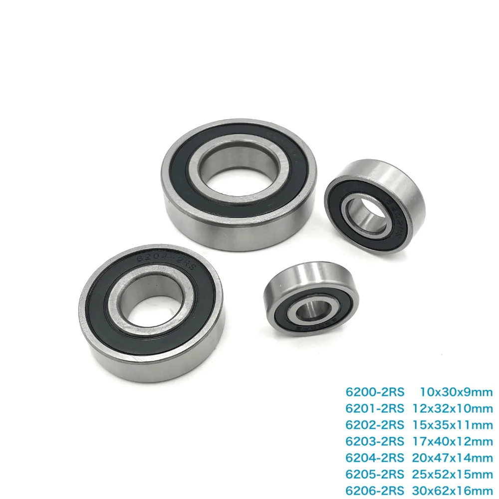 

1-3pcs/Lot 6200-2RS / 6201-2RS / 6202-2RS / 6203-2RS / 6204-2RS / 6205-2RS RS Rubber Sealed Deep Groove Ball Miniature Bearing