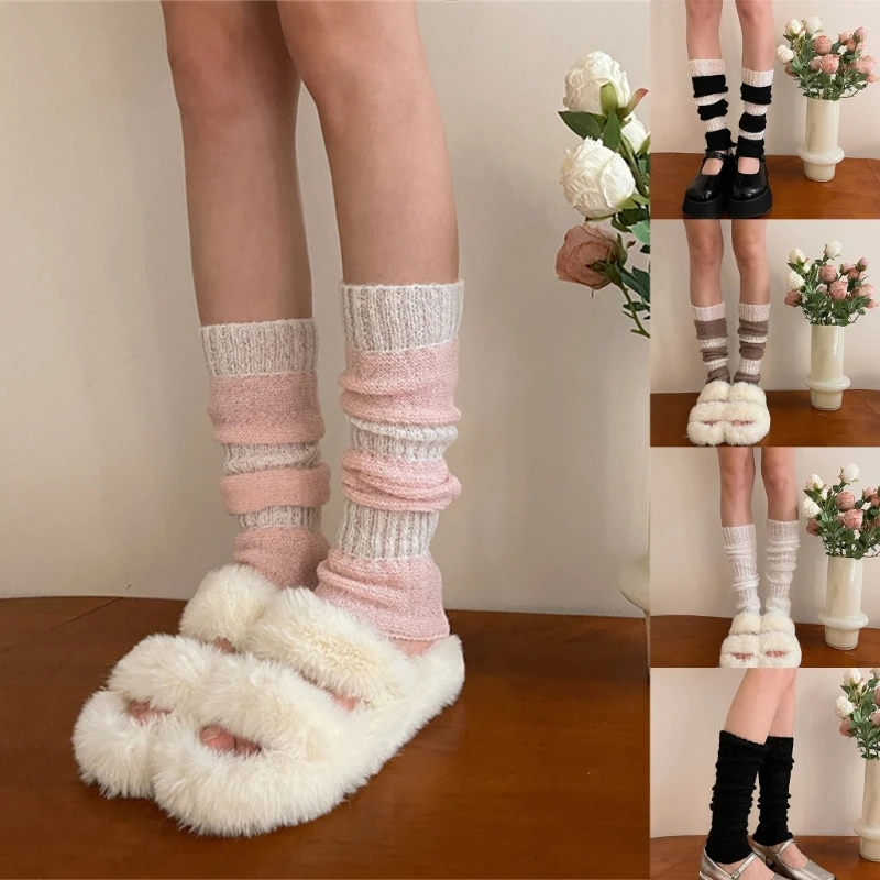 

L93F Sweet Girl Leg Warmers Ruffle Foot Cover Womens Autumn Winter Leg Warmer Socks