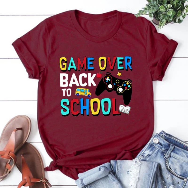 

Game Over Back To School Shirt Gamer TShirt First Day of School Tee Back To School Tops Gift Vintage