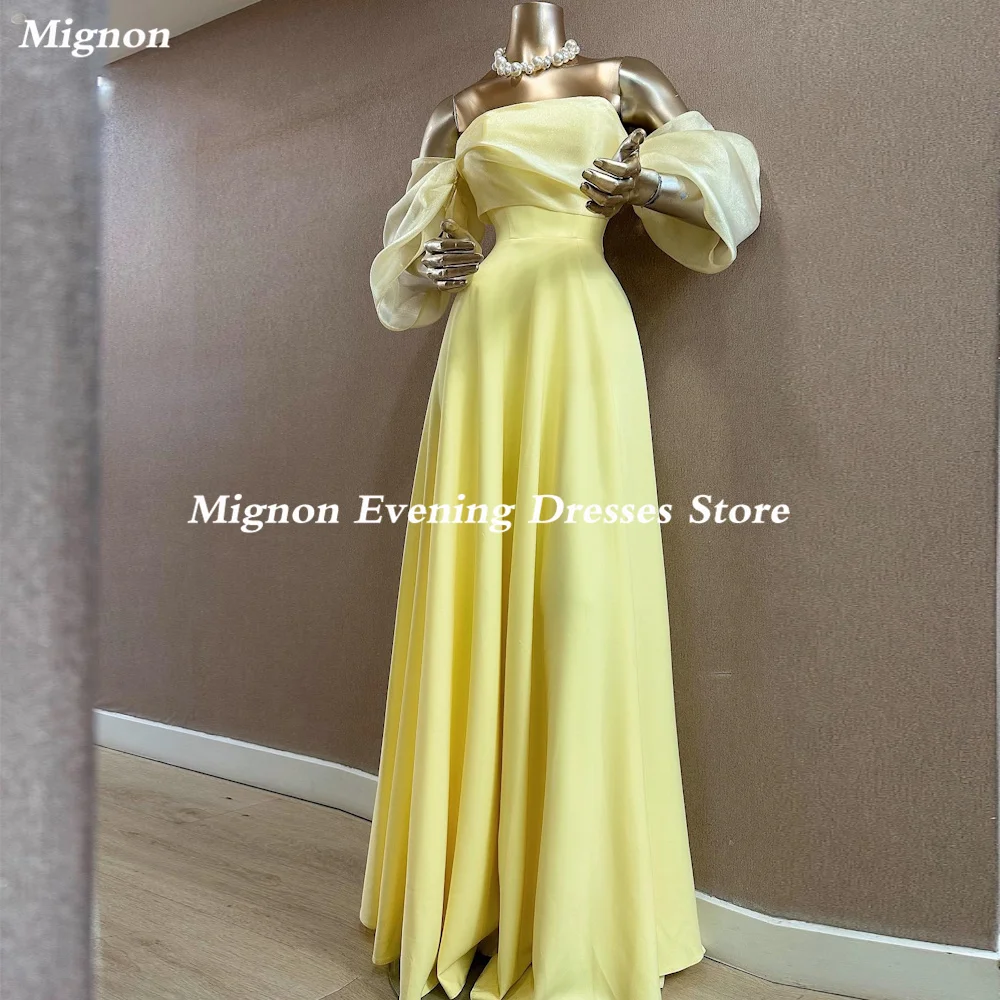 

Mignon Satin A-line Strapless Ruffle Popular Prom Gown Ankle-length Saudi Elegant Formal Evening Party Dress for Women 2023