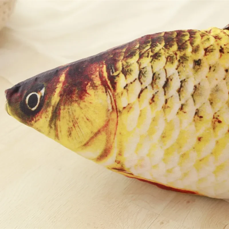 120cm 3D Fish Cushion Large Simulation Carp Plush Toys Stuffed Soft Animal Fish Pillow Cushion Funny Gift Kids Toy Room Decor