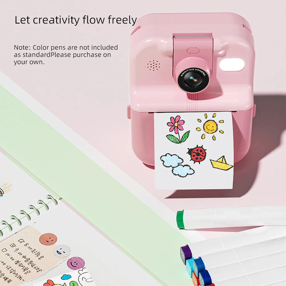 Children Digital Camera Instant Print Photo Kids Thermal Print Mini Camcorder with 32G Card for Boys Girls digital camera