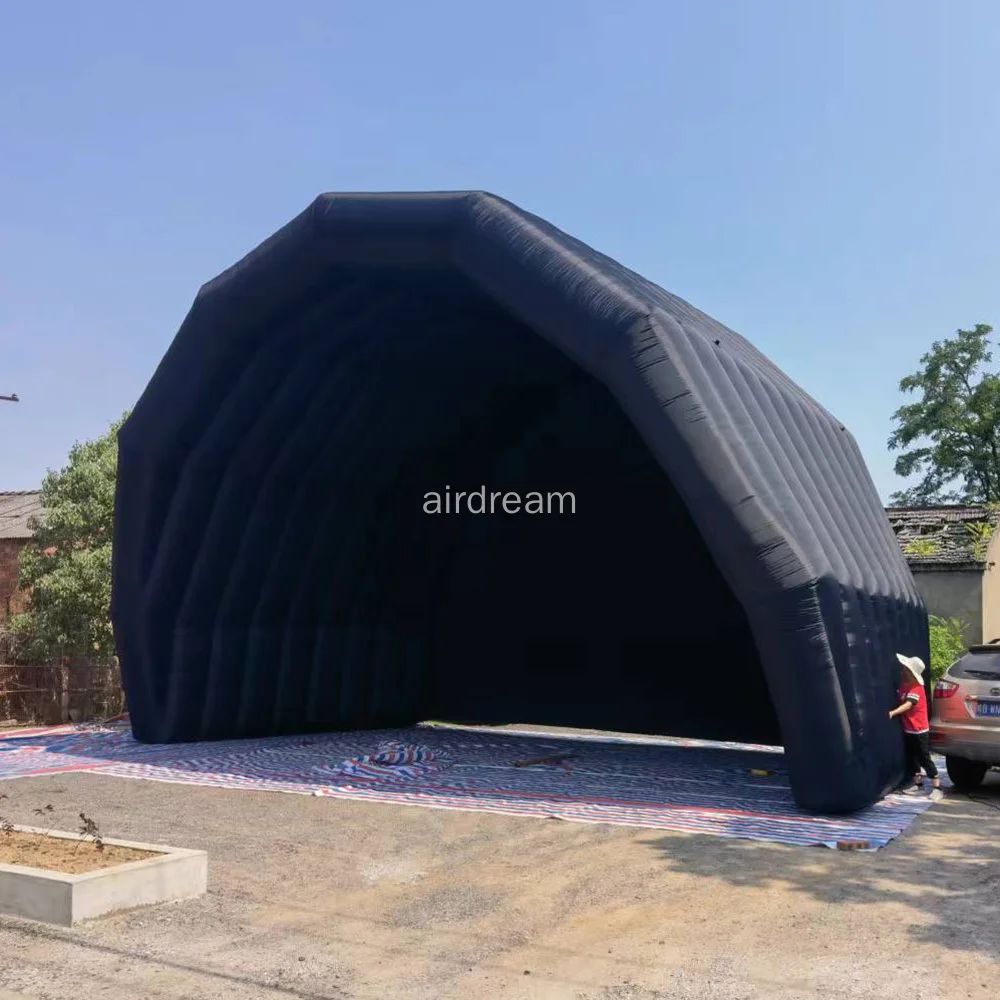 Hot sale Outdoor black inflatable stage tent rooftop booth Inflatable Stage Cover Marquee concert shelter dome marquee cover 3