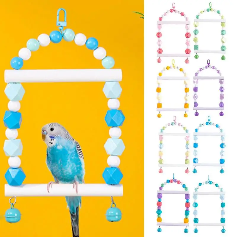 

Игрушка-качели для птиц, подставка для попугая, деревянная подставка для качели, попугай, скалолазание, арка, игрушка для упражнений для птиц, игровая площадка для Budgie, птицы
