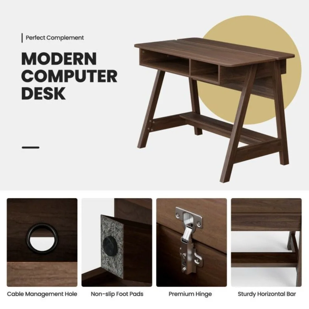 Office Desks,Mid Century Writing Desk with Storage Cubes and Hidden Compartment,Computer Desks 5