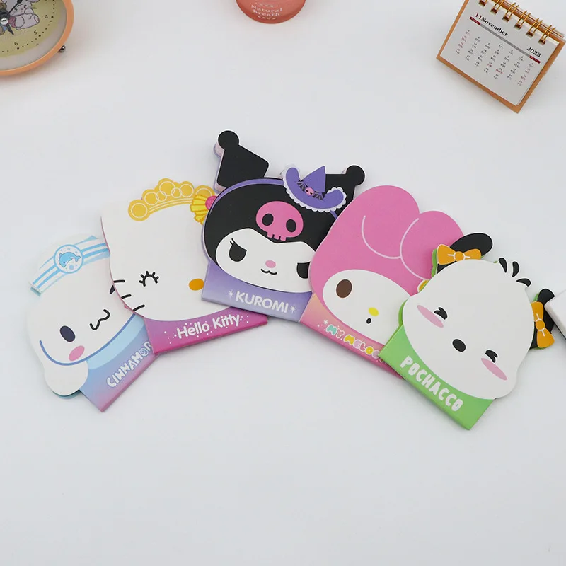 

24 симпатичный и креативный блокнот Sanrio Melody Kuromi в форме мультяшной головы, клейкий блокнот, цветная страница для студентов, блокнот для сообщений Alien