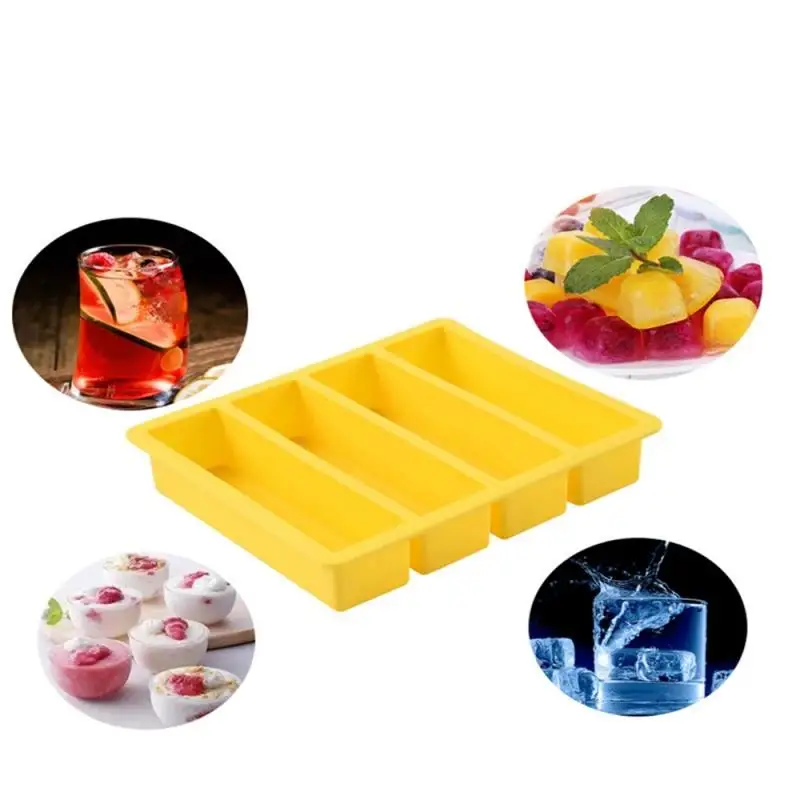 

Tray Handiwork Popsicle mold Plate Washable Non-sticky Long strip 4 Grids Long Whiskey Cocktail Maker