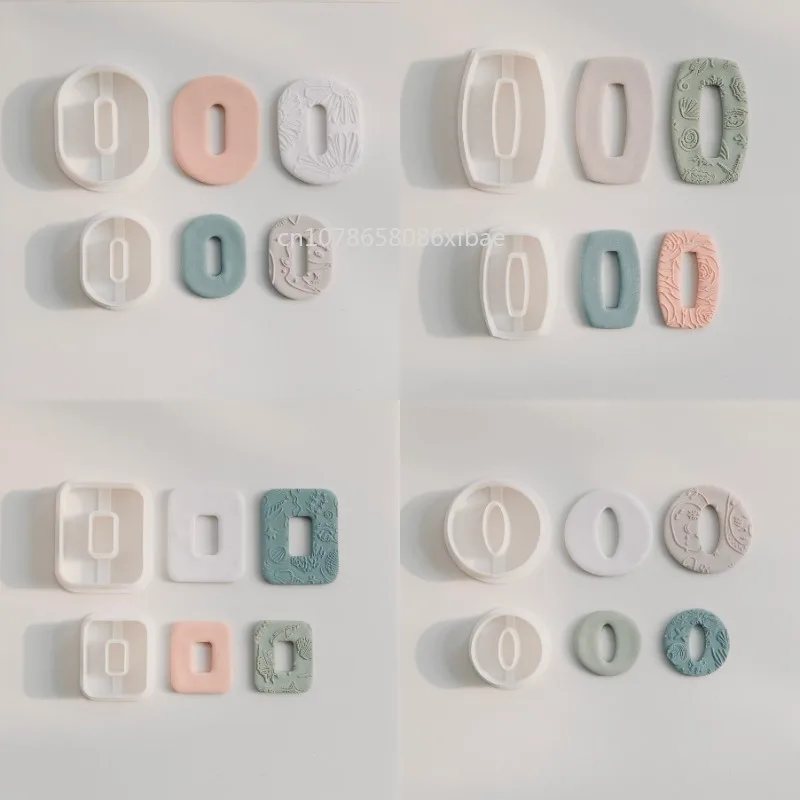 Polymer clay cutter 2Pcs/Set basic geometric hollow shape mold niche design DIY earring jewelry