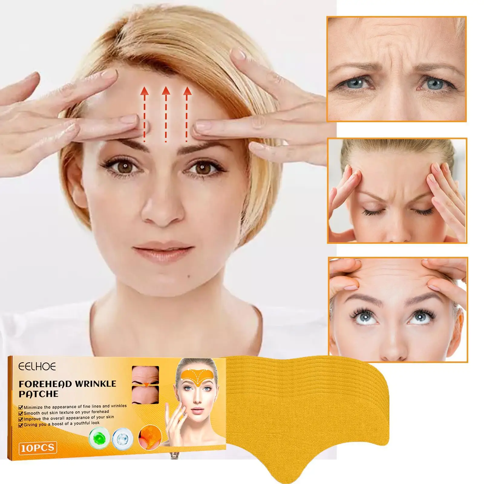 

10pcs/set Facial Forehead Wrinkle Patches Firming Mask Anti Aging Anti Wrinkle Remover Head Lines Lifting Firming Face Skin Care