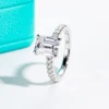 AnuJewel 3ct Emerald Cut D Color Moissanite Engagement Rings For Women 925 Sterling Silver Luxury Wedding Ring Jewelry Wholesale 2
