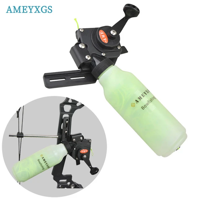 Archery Compound Bow Fishing Reel Rope Pot ABS Aluminum Alloy Bowfishing  Reel 40m Fishing Line Bow