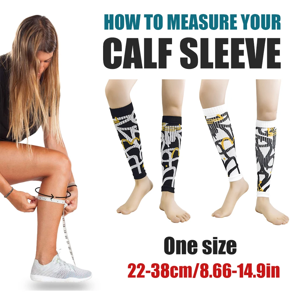 1Pair Calf Compression Sleeves Sports Running 20-30mmHg Leg Brace Socks for Men Women Varicose Veins Pain Relief