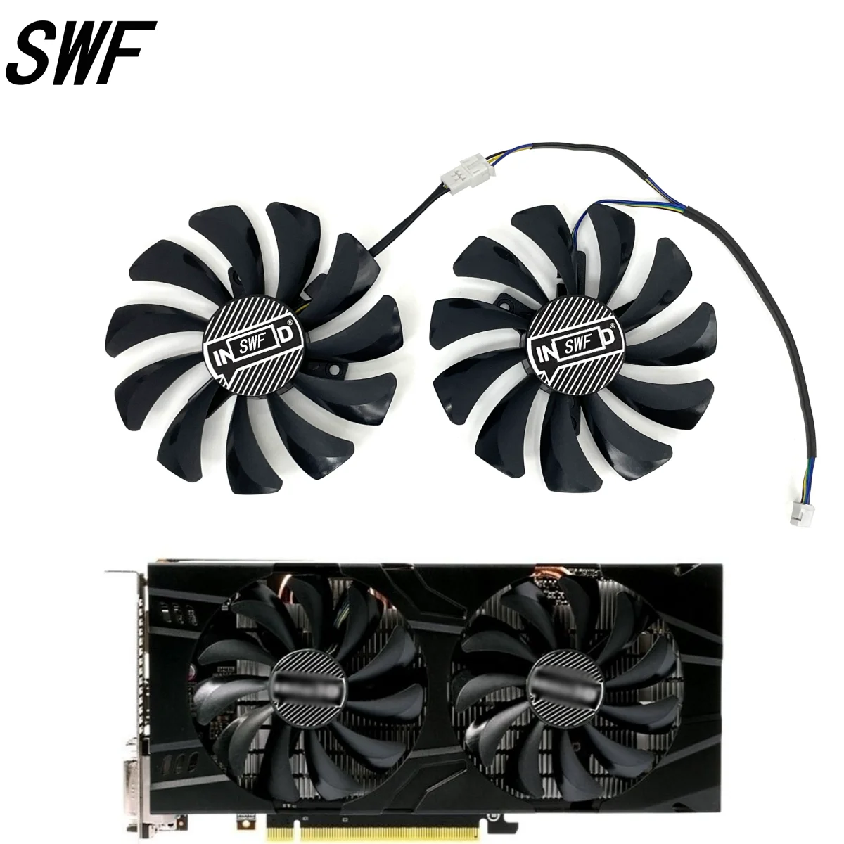 Nuovo 2 Pz/Lotto 85Mm P106 Gtx 1060 Ventola Di Raffreddamento Dc 12V 4Pin Ventola Sostituire Per Inno3D Geforce Gtx 1060 3Gb X2 / Gtx 1060 6Gb X2