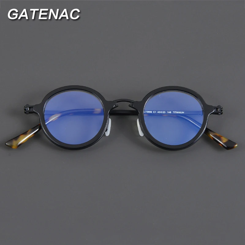 VintageAcetateEyeglassesFrameMenRoundMyopiaPrescriptionOptical