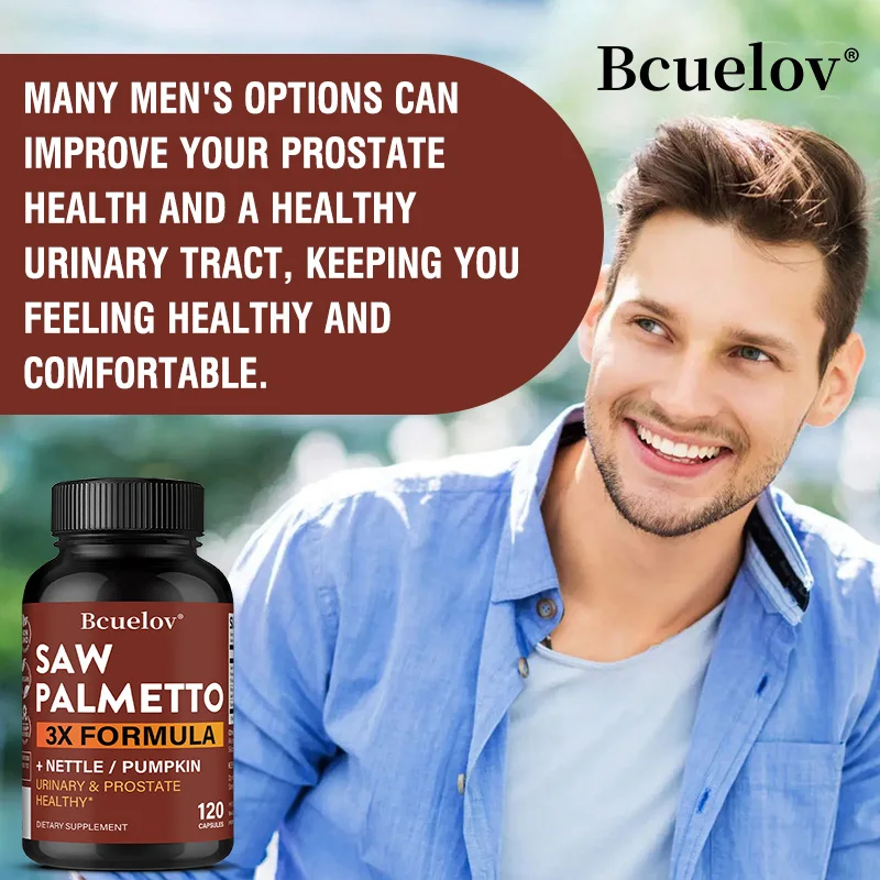 Saw Palmetto Berry Complex Capsules-Turmeric Tribulus Maca, Reduce Baldness and, Prostate Hair Growth Urinary Tract Support