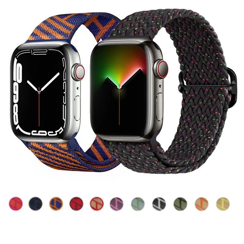

Nylon Strap For Apple Watch band 44mm 40mm 45mm 41mm Jumping Single Tour features band woven bracelet iwatch 42mm 38mm 7 6 5 4 3