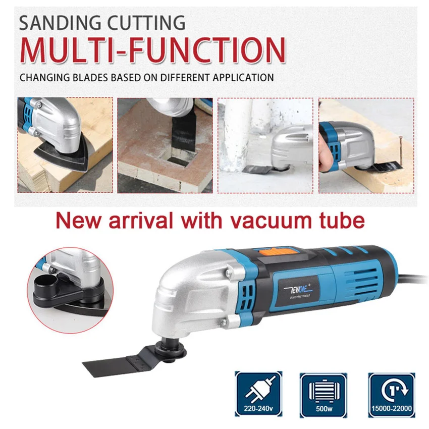 NEWONE  500W Oscillating Tool Multifunctional Electric Trimmer Repair Saw DIY Home Improvement Tool Renovator Pack Bag 4