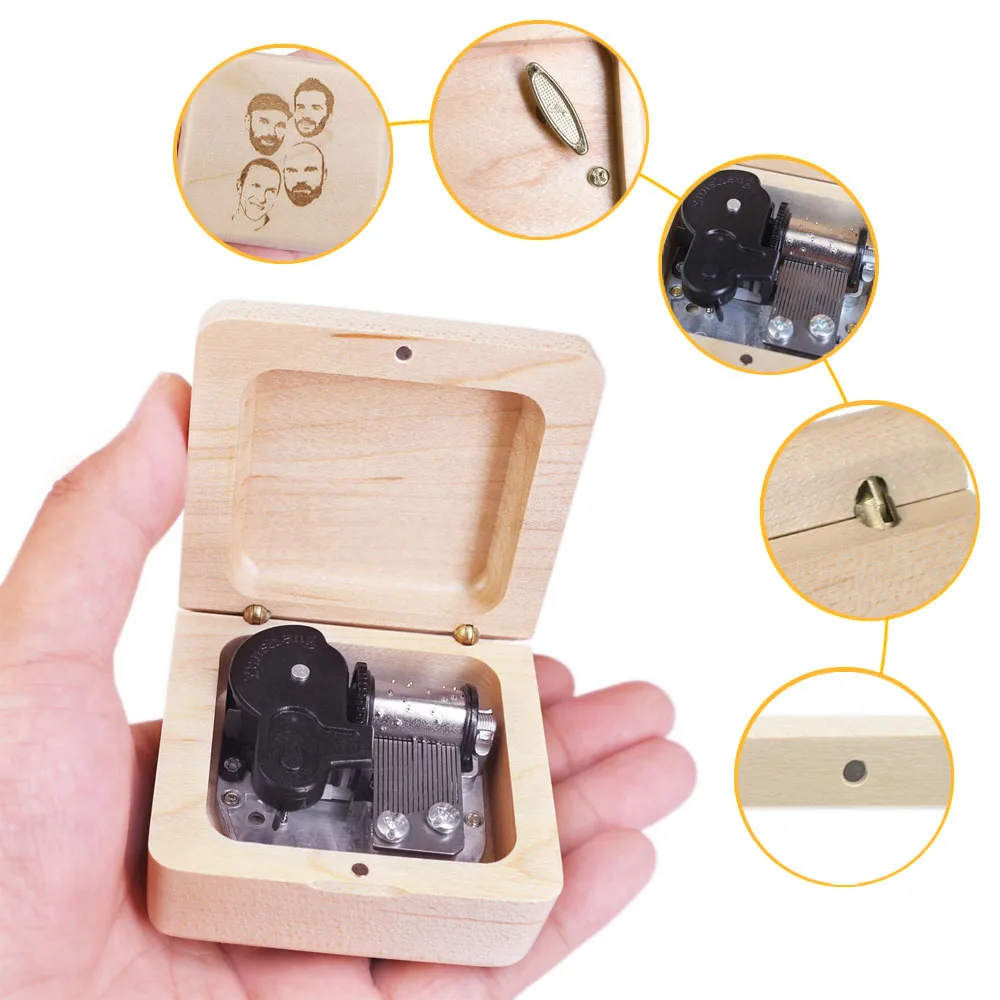 SOFTALK Solid Wood Coldplay-yellow Music Box Birthday, Christmas