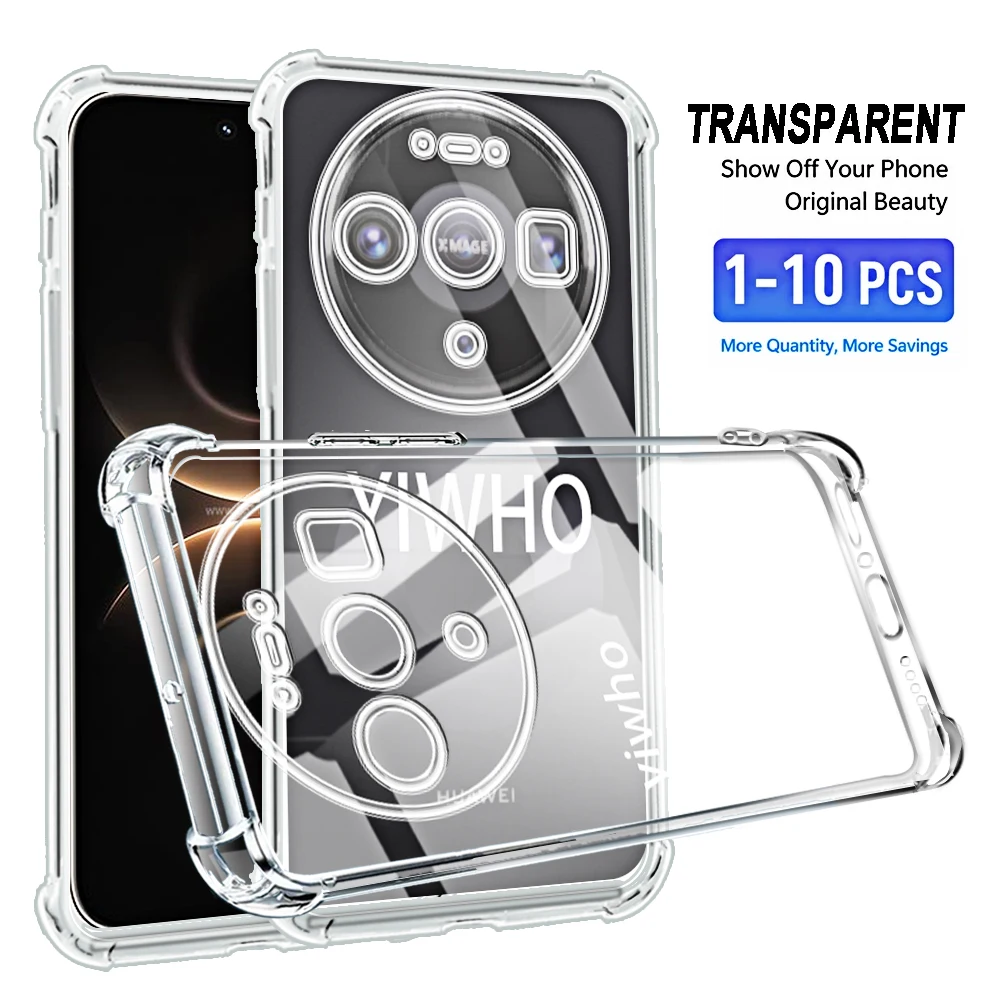 Shockproof Clear TPU Phone Case - Transparent Soft Shell Back Cover