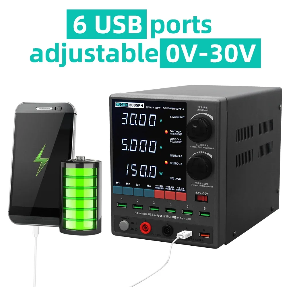 SUGON 3005PM Adjustable DC Power Supply ,30V 5A 4 Digit Digital