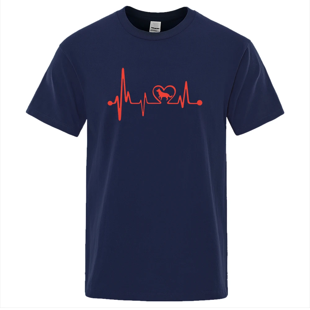 

ECG Irregular Love Heart Printed Men's T-shirts Breathable Soft Clothing Oversized S-XXXL Tee Shirt Man Casual Summer Tee Shirts