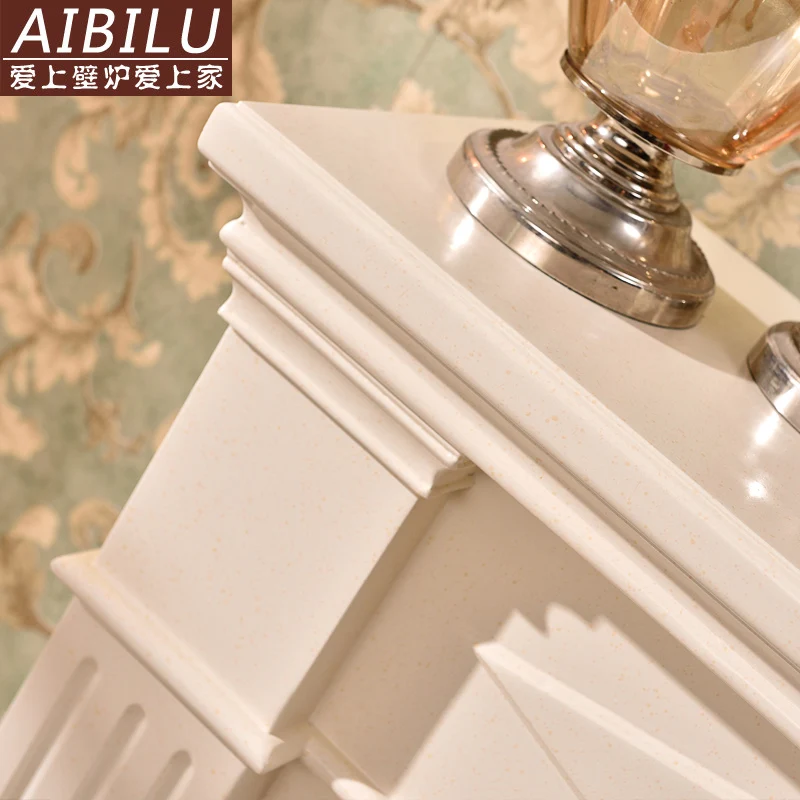 1/1.3 m Fireplace Decorative cabinets Panel wood mantel, Decorative warm air heater Flame Ivory White