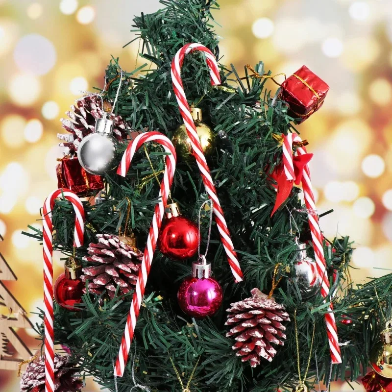 Bastoncini Di Natale Jmkcoz - 30 Pezzi Plastica, Decorazione Appendere, Rosso E Bianco, 15cm