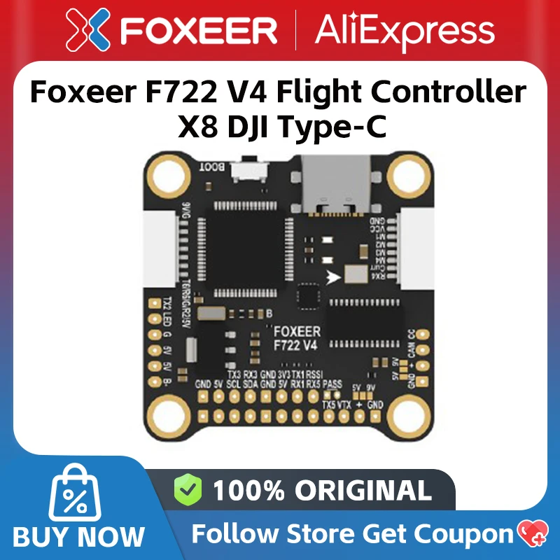 Foxeer F722 V4 Flight Controller X8 DJI Type-C