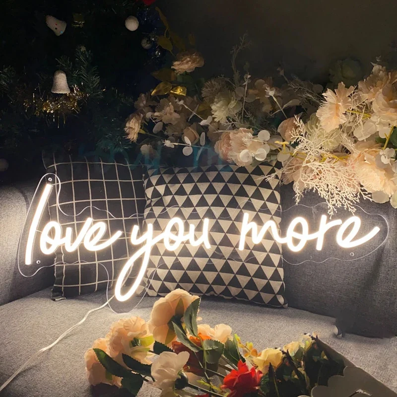 

Love You More Neon Sign LED,Custom Wedding Favor Sign, Party Proposal Engagement, Couple Gift, Room Home Decor Wall Hanging