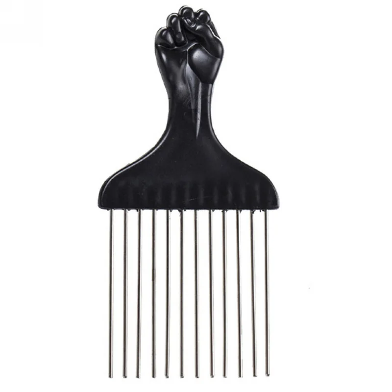 1 Piece Afro Fork Comb Stainless Steel Wide Teeth Hairdressing Brush Metal Pins Pick Hair Styling Tools Insert Curly Hair Comb 3