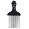 1 Piece Afro Fork Comb Stainless Steel Wide Teeth Hairdressing Brush Metal Pins Pick Hair Styling Tools Insert Curly Hair Comb 3