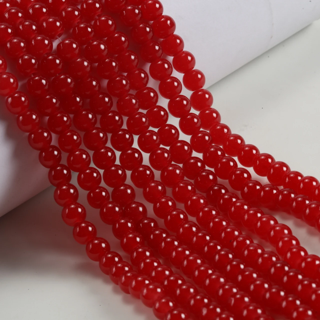 Sky Blue Round Glass Beads for Jewelry Making - 8mm Loose Beads for DIY Creations