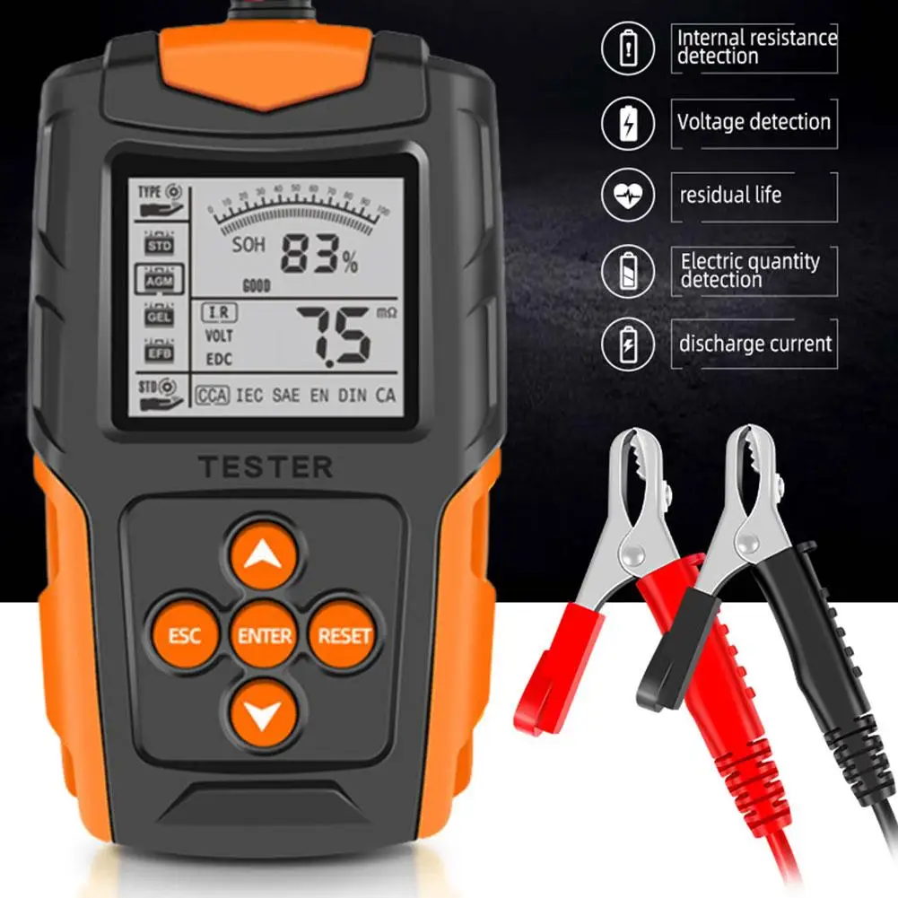12V 24V 자동차 배터리 테스터 LCD 디지털 차량 크랭킹 충전 스캐너 진단 배터리 측정 분석기