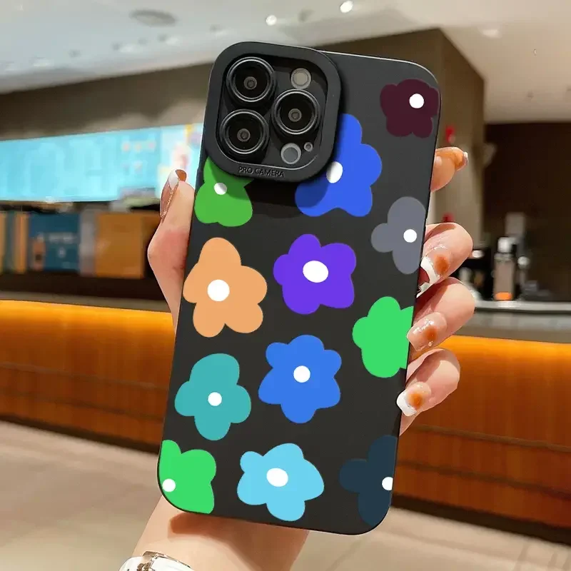 Elegant Black Flower-Printed Phone Case Cover