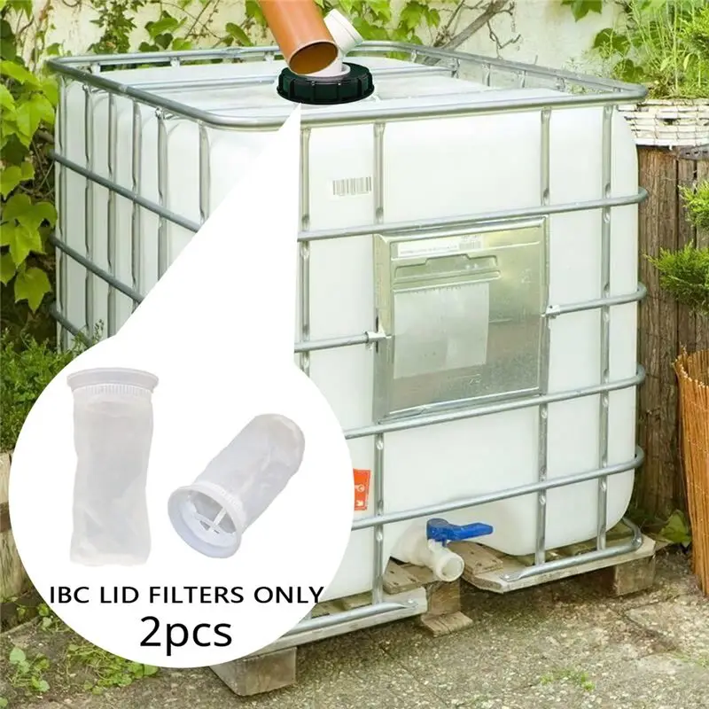 A08E-2Pc IBC 물탱크 필터 세트 톤 배럴용 나일론 필터 통풍 커버 통기성 빗물 필터 탱크 수족관
