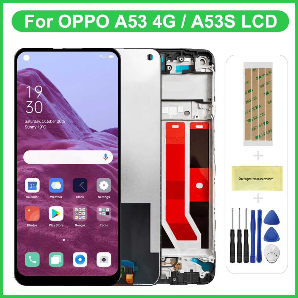 6.5'' Original Display for Oppo A53 4G CPH2127 Lcd Display Touch Screen Digitizer Assembly for Oppo A53S A53s CPH2139 Display