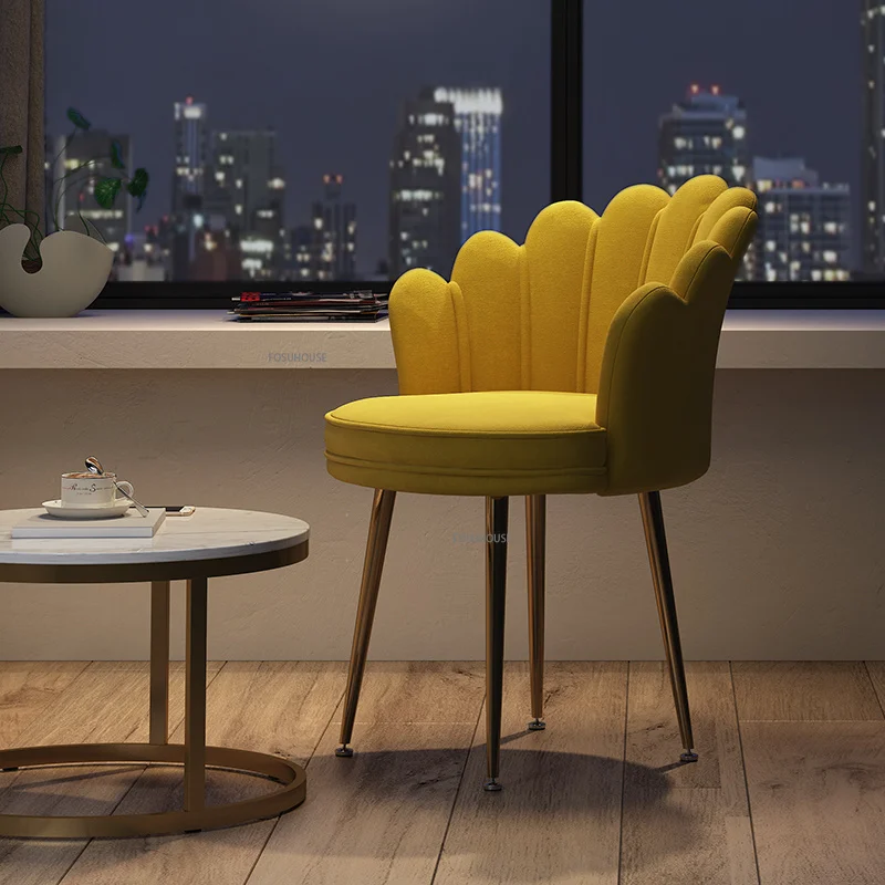 Nordic velvet Living Room Chairs for Living Room Furniture Light Luxury Simplicity Home Cute Girl Makeup Dressing Backrest Chair
