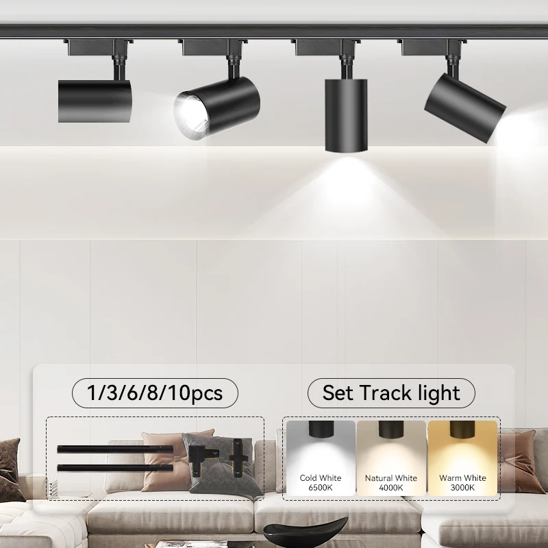 

110v 220v Track Light COB Set Led Track Lamp Rail Spot Lights Led 20/30/40W Spotlight Clothing Shop Store Home Deco Fixture