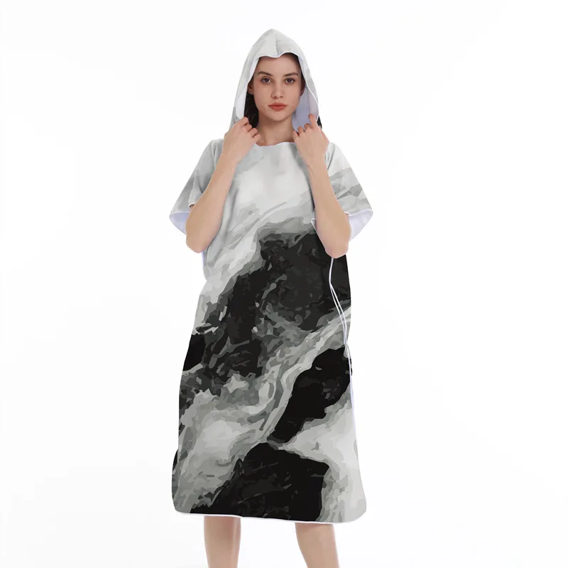 

Microfiber Poncho Towel Surf Beach Wetsuit Changing Bath With Hood Watersports Activities Adults Men Women Seaside 2023 New